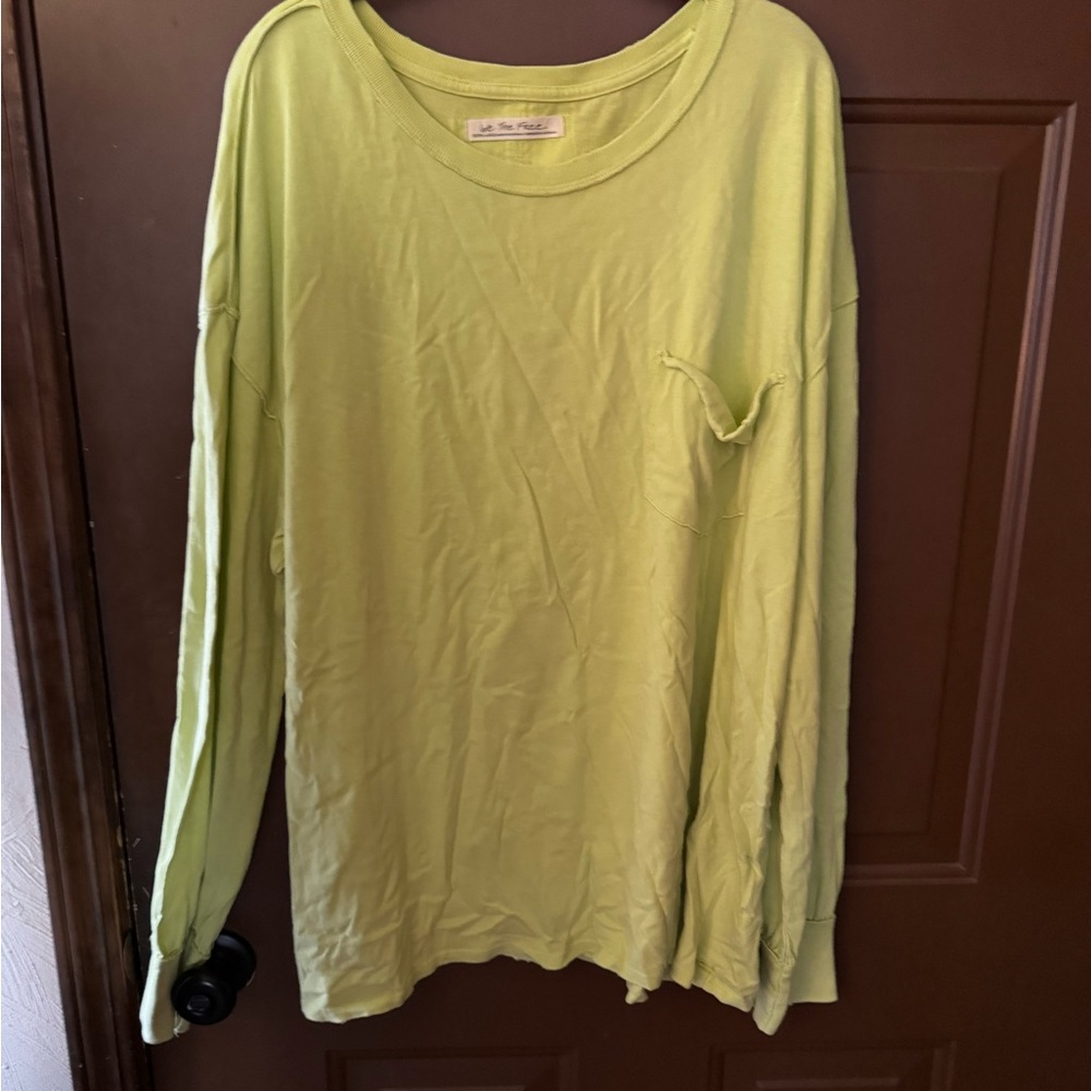 Free People Lime Long Sleeve Tee